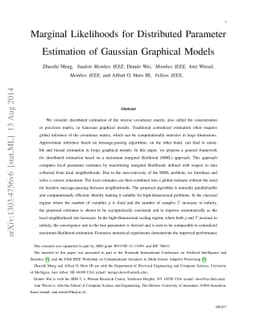 Marginal Likelihoods for Distributed Parameter Estimation of Gaussian
  Graphical Models