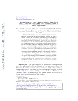 Ensembling classification models based on phalanxes of variables with
  applications in drug discovery