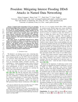 Poseidon: Mitigating Interest Flooding DDoS Attacks in Named Data
  Networking