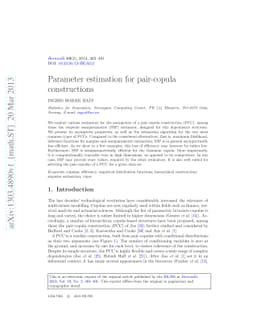 Parameter estimation for pair-copula constructions