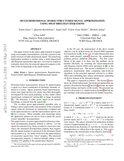 Multi-dimensional sparse structured signal approximation using split
  Bregman iterations