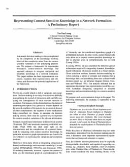 Representing Context-Sensitive Knowledge in a Network Formalism: A
  Preliminary Report