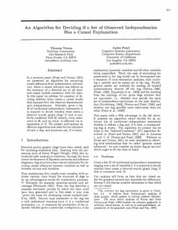An Algorithm for Deciding if a Set of Observed Independencies Has a
  Causal Explanation