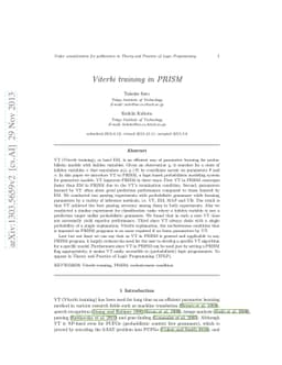 Viterbi training in PRISM