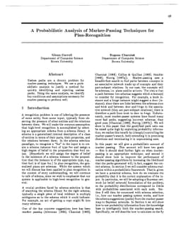 A Probabilistic Analysis of Marker-Passing Techniques for
  Plan-Recognition