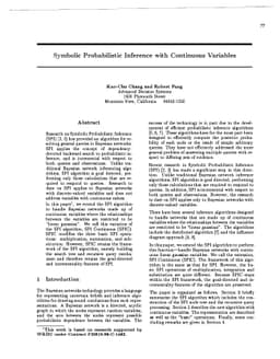 Symbolic Probabilistic Inference with Continuous Variables