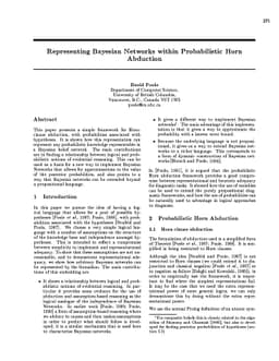 Representing Bayesian Networks within Probabilistic Horn Abduction