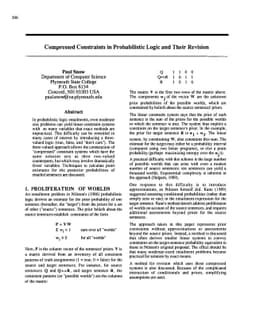 Compressed Constraints in Probabilistic Logic and Their Revision