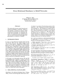 From Relational Databases to Belief Networks