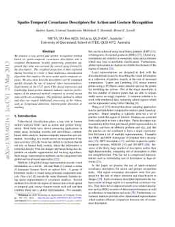 Spatio-Temporal Covariance Descriptors for Action and Gesture
  Recognition