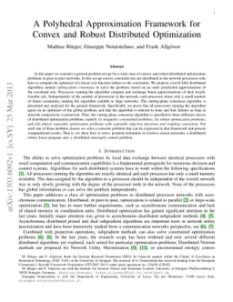 A Polyhedral Approximation Framework for Convex and Robust Distributed
  Optimization
