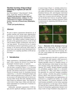 Machine learning of hierarchical clustering to segment 2D and 3D images