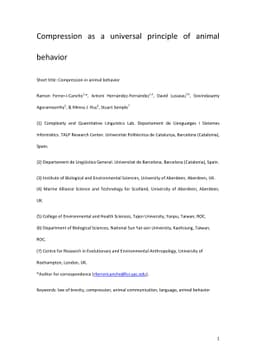 Compression as a universal principle of animal behavior