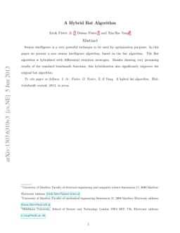 A hybrid bat algorithm