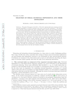 Measures of serial extremal dependence and their estimation