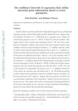 On confidence intervals in regression that utilize uncertain prior
  information about a vector parameter