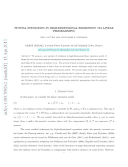 Pivotal estimation in high-dimensional regression via linear programming