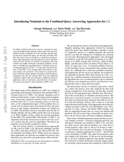 Introducing Nominals to the Combined Query Answering Approaches for EL
