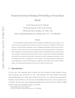 Translation-Invariant Shrinkage/Thresholding of Group Sparse Signals