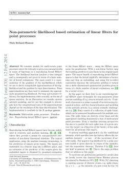Nonparametric likelihood based estimation of linear filters for point
  processes