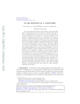 On the definition of a confounder