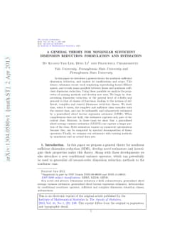 A general theory for nonlinear sufficient dimension reduction:
  Formulation and estimation