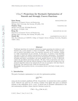 O(logT) Projections for Stochastic Optimization of Smooth and Strongly
  Convex Functions