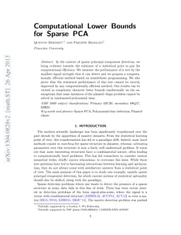 Computational Lower Bounds for Sparse PCA