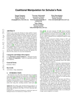 Coalitional Manipulation for Schulze's Rule