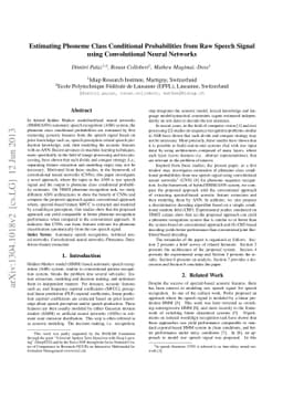 Estimating Phoneme Class Conditional Probabilities from Raw Speech
  Signal using Convolutional Neural Networks