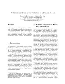 Problem Formulation as the Reduction of a Decision Model
