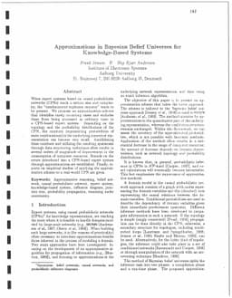 Approximations in Bayesian Belief Universe for Knowledge Based Systems