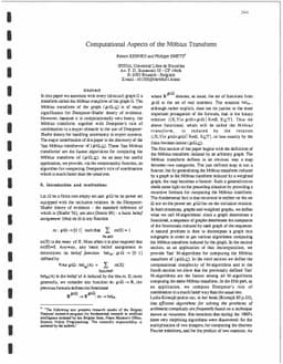 Computational Aspects of the Mobius Transform