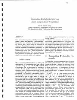 Computing Probability Intervals Under Independency Constraints