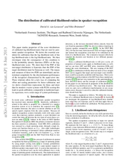 The distribution of calibrated likelihood-ratios in speaker recognition