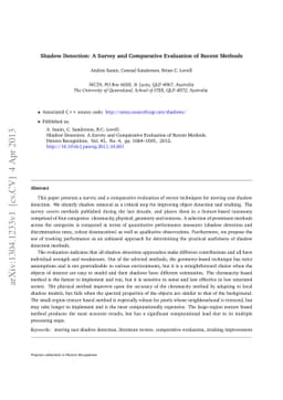 Shadow Detection: A Survey and Comparative Evaluation of Recent Methods