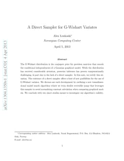 A Direct Sampler for G-Wishart Variates