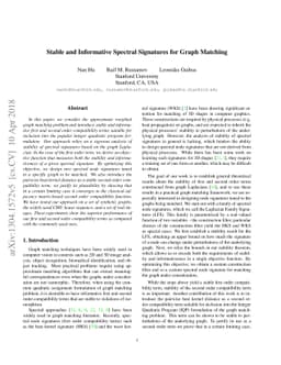 Stable and Informative Spectral Signatures for Graph Matching