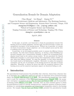 Generalization Bounds for Domain Adaptation