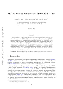 MCMC Bayesian Estimation in FIEGARCH Models