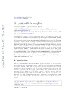 On particle Gibbs sampling