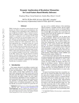 Dynamic Amelioration of Resolution Mismatches for Local Feature Based
  Identity Inference