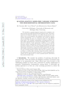 Quantile-adaptive model-free variable screening for high-dimensional
  heterogeneous data