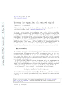 Testing the regularity of a smooth signal