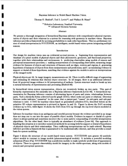 Bayesian Inference in Model-Based Machine Vision