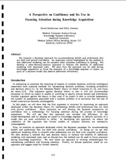 A Perspective on Confidence and Its Use in Focusing Attention During
  Knowledge Acquisition