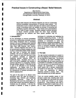 Practical Issues in Constructing a Bayes' Belief Network