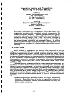 Integrating Logical and Probabilistic Reasoning for Decision Making