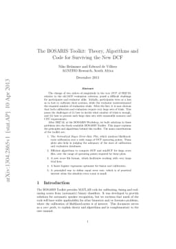 The BOSARIS Toolkit: Theory, Algorithms and Code for Surviving the New
  DCF