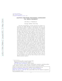 Adaptive piecewise polynomial estimation via trend filtering